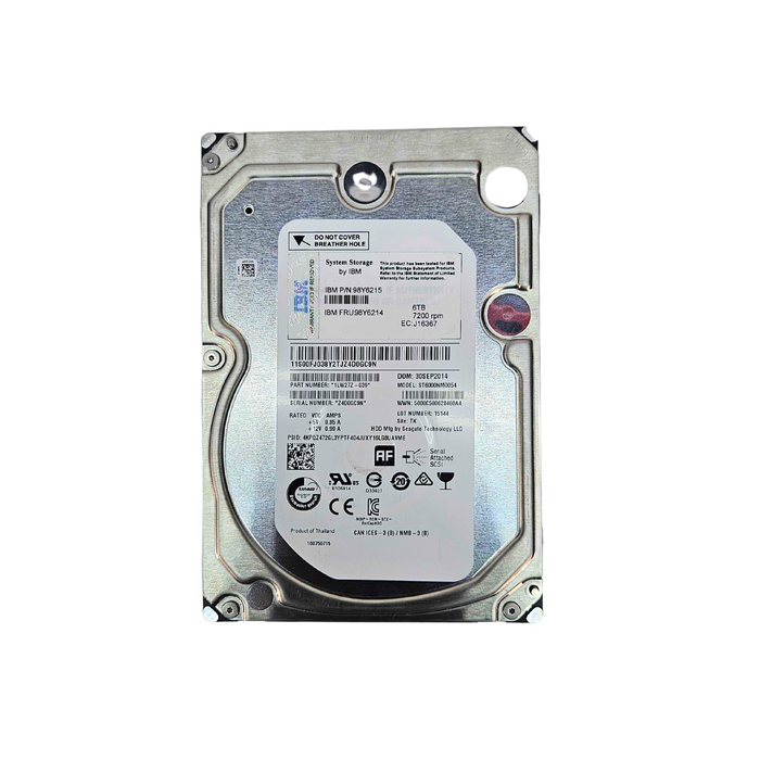 IBM Seagate 6TB 7.2K 12GBPS SAS SED/AF 3.5'' HDD HARD DRIVE (98Y6214)