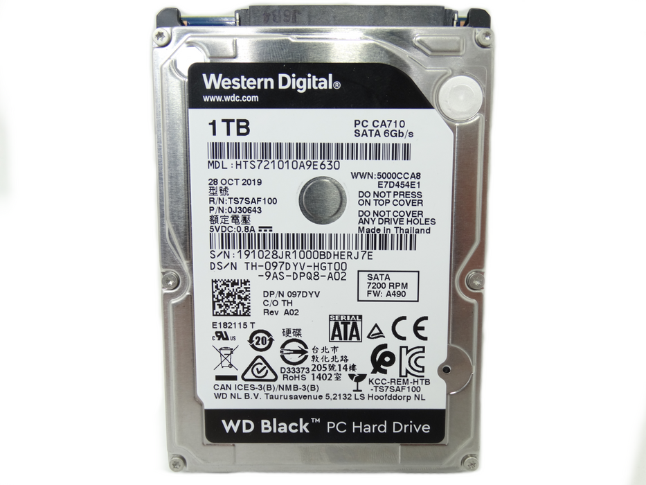Dell 1TB 7.2K 6.0Gb/s 2.5'' SATA HDD Hard Drive Laptop (097DYV)