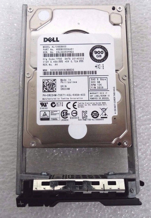 Dell Enterpise 900GB 10K 6Gbps SAS  2.5'' HDD Hard Drive (401-AAMW)
