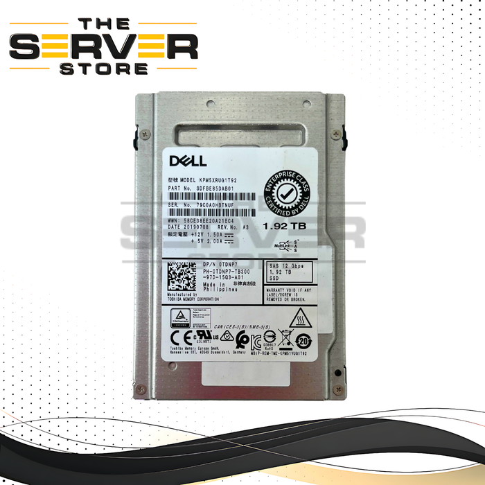 0TDNP7 Dell Enterprise 1.92TB 12Gbps SAS RI TLC 2.5" SSD (same as 086DD)