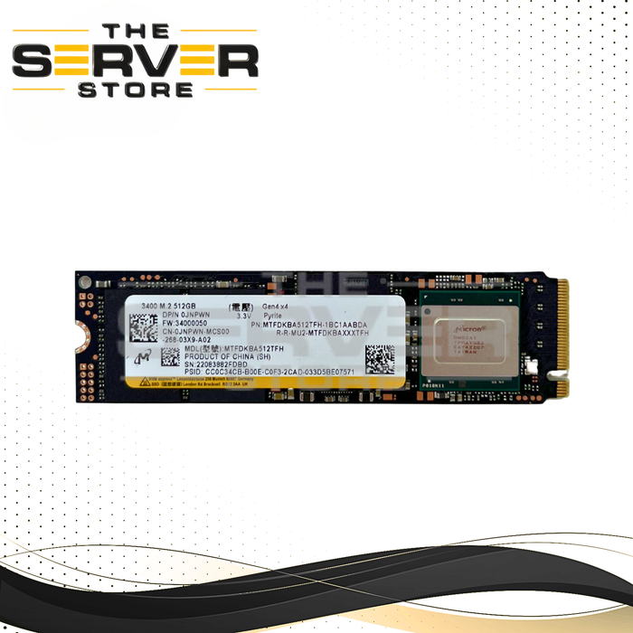 Dell 512GB NVME 2280 M.2 PCIe Gen 4.0 x4 SSD Micron 3400 Series MTFDKBA512TFH 0JNPWN JNPWN