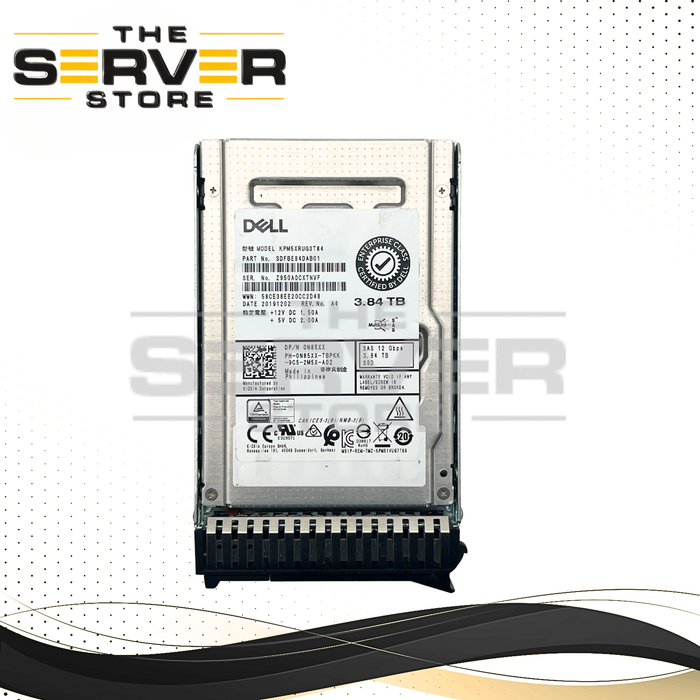 (New Open Box) Kioxia 3.84TB SAS 12G RI SFF 2.5" SSD PM5-R KPM5XRUG3T84 (with SFF Lenovo Tray) For Lenovo Server