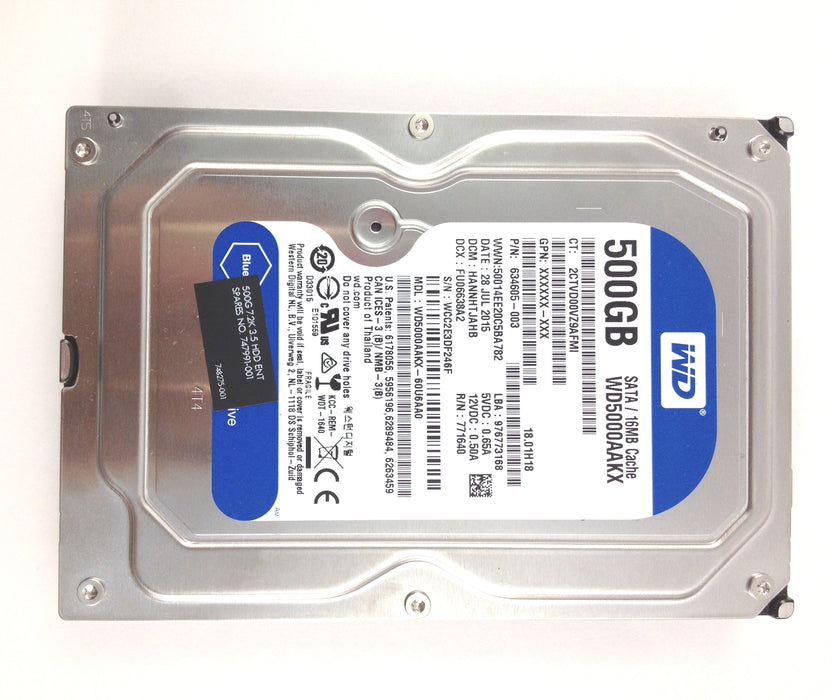 HP 500GB SATA 3GB/S HARD DRIVE - 7200 RPM 3.5-IN FF (747991-001)