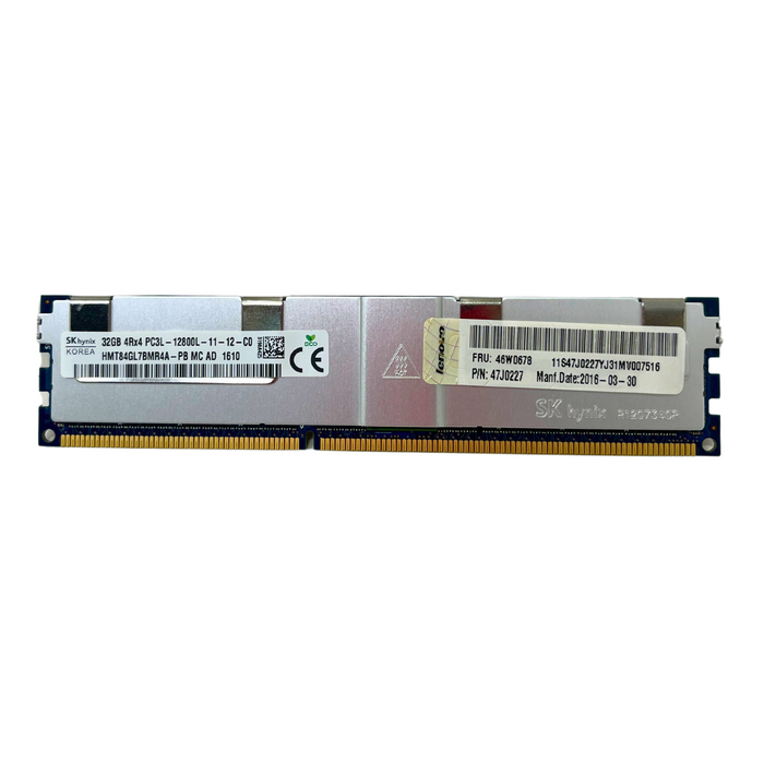 Lenovo 32GB 4Rx4 PC3L-12800L DDR3 ECC Registered Memory (HMT84GL7BMR4A-PB -LENOVA)