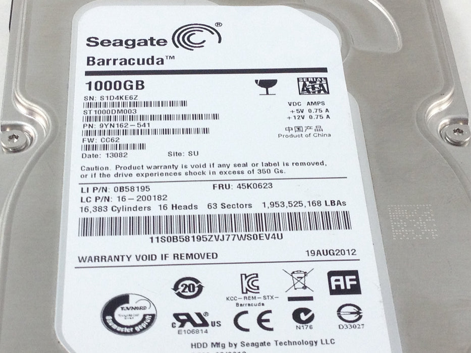 Seagate 1TB 7.2K 6Gbps SATA 3.5'' Hard Drive (ST1000DM003)