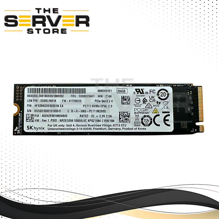 Lenovo 256GB NVMe 2280 M.2 PCIe Gen 3.0 x4 OPAL 2.0 SSD SK Hynix PC711 Series HFS256GDE9X081N 5SS0V26441