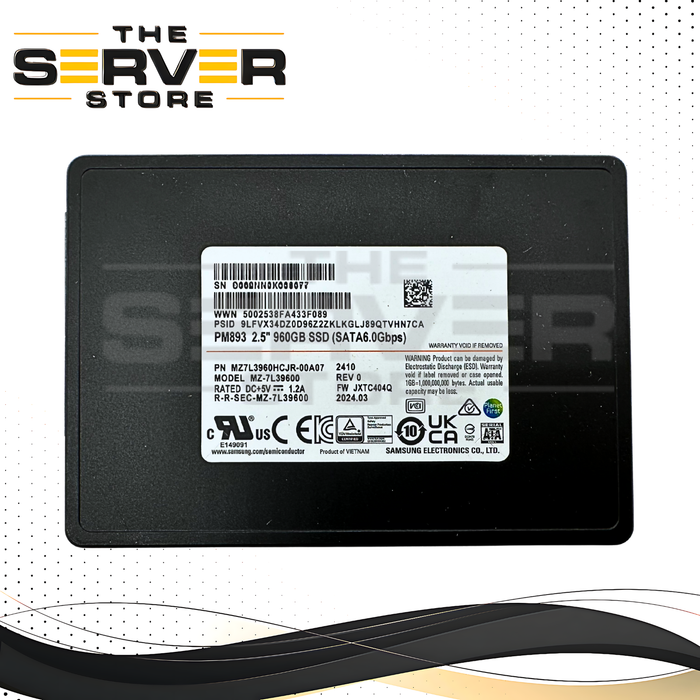 Samsung 960GB SATA 6G SFF SSD PM893 Series MZ7L3960HCJR-00A07