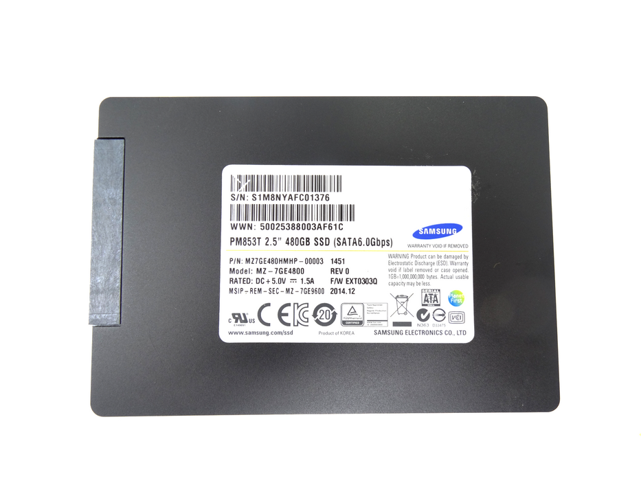 Samsung PM853T 480GB 6Gb/s TLC SATA 2.5'' SSD Solid State Drive (MZ7GE480HMHP-00003)