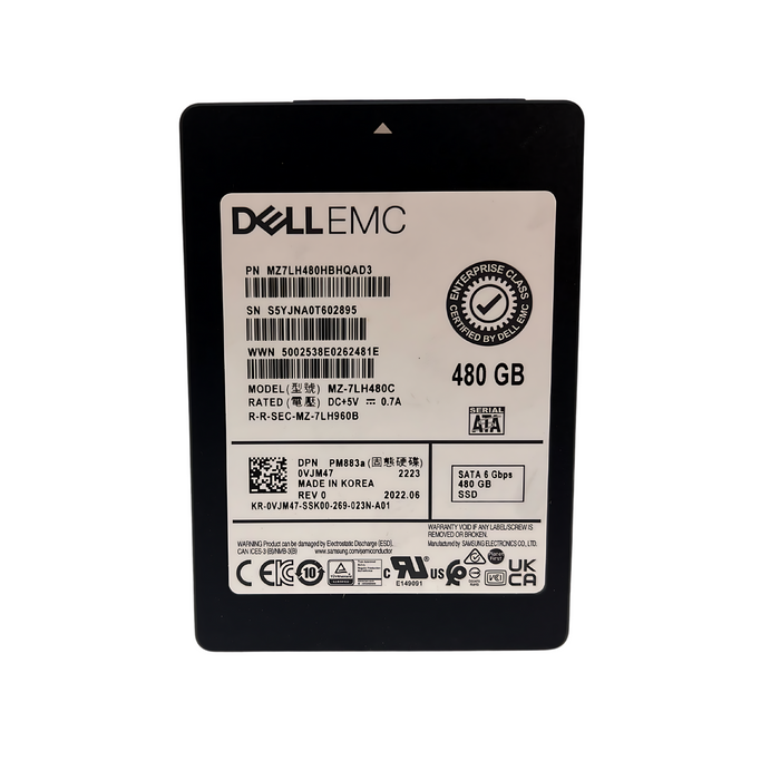 Dell PM883a 480GB SATA 6Gbps 2.5" SSD Solid State Drive (VJM47)