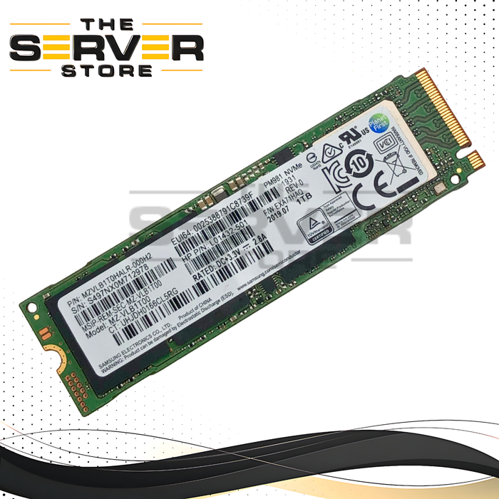 HP Samsung PM981 1TB PCIe 3.0 x4 NVMe M.2 2280 TLC SSD. P/N: MZ-VLB1T00.