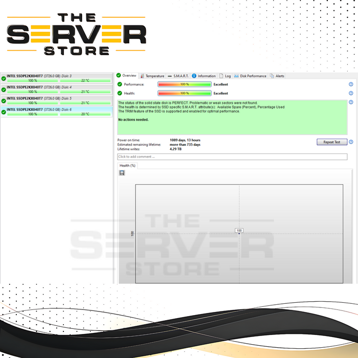 Intel DC P4500 4TB NVMe 2.5-inch U.2 3D TLC Solid State Drive (SSD) P/N: SSDPE2KX040T7.