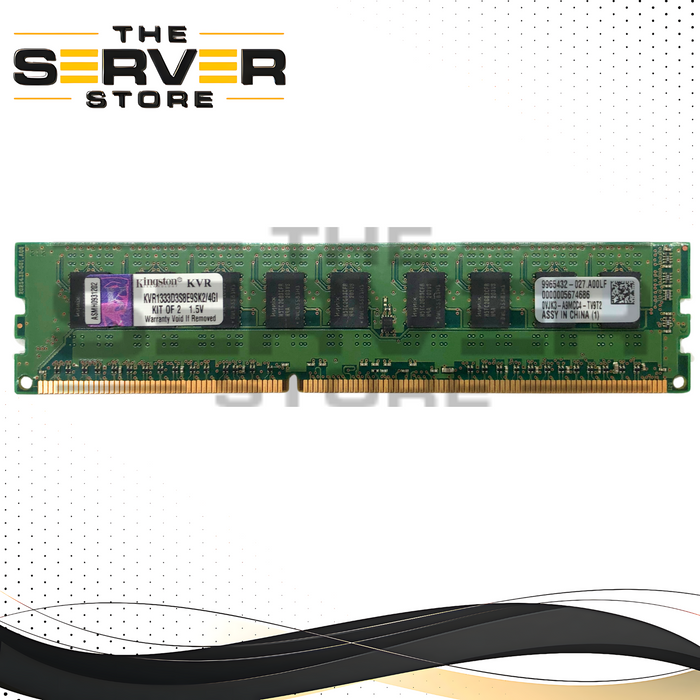 Kingston 2GB PC3-10600E DDR3 Unbuffered ECC Server Memory KVR1333D3S8E9SK2-4GI
