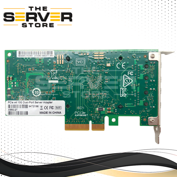 Intel Ethernet Converged Network Adapter X550-T2. Dual-Port 10GBASE-T RJ-45 PCIe 3.0 x4. P/N: H86377-004.