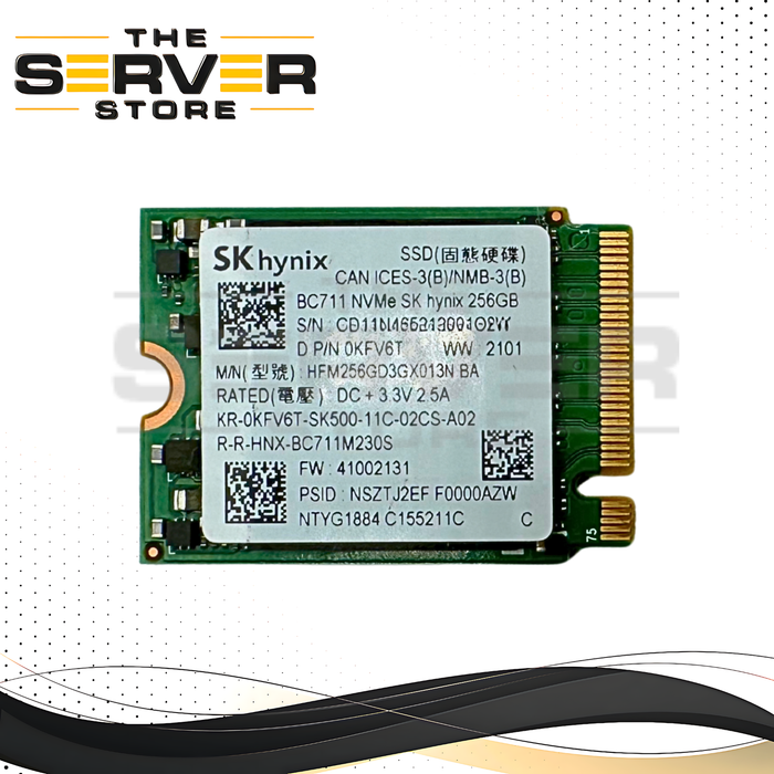 Dell 256GB NVMe 2280 M.2 PCIe Gen 3.0 x4 SSD SK Hynix BC711 Series HFM256GD3GX013N 0KFV6T KFV6T