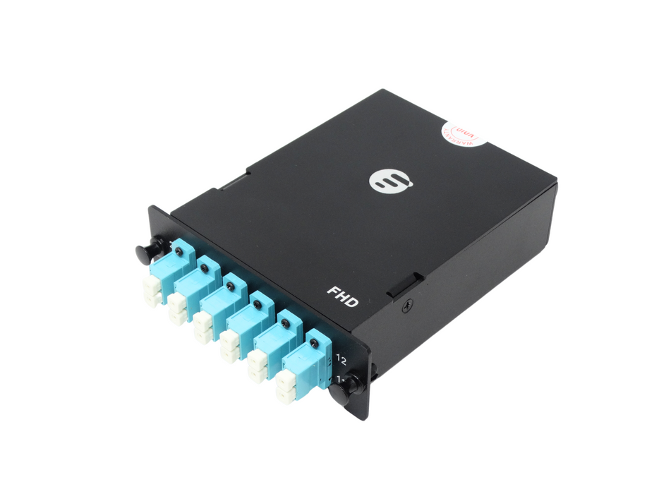 FHD MTP-12 Cassette 2 Fibers OM4 Multimode, Type A, MTP to 6 x LC Duplex (FHD-1U-1MTP6LCDOM3LA)