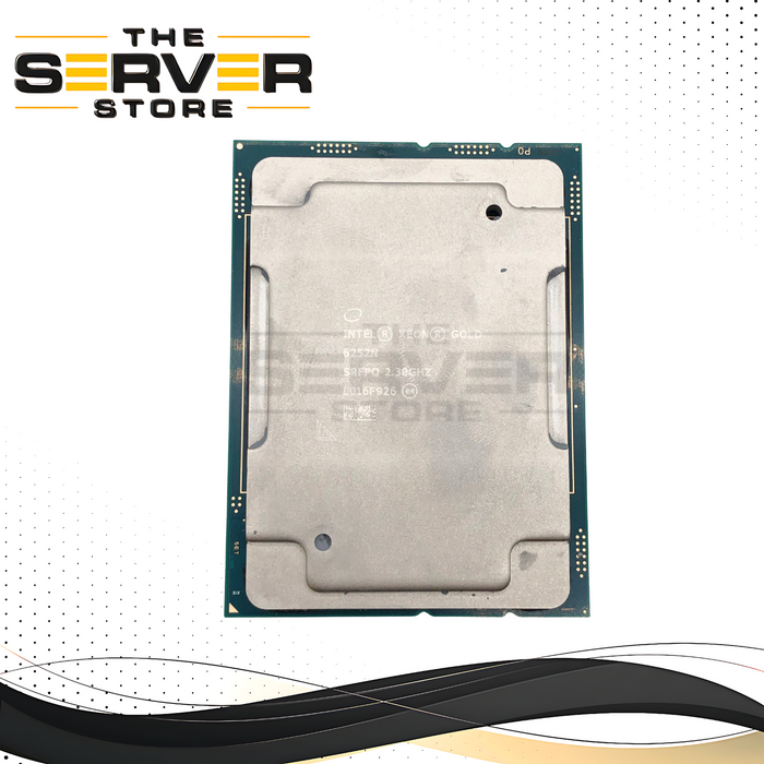 Intel Xeon Gold 6252N Processor. 2.30GHz Base Clock. 24 Cores / 48 Threads. 35.75MB Cache. 150W TDP. FCLGA3647 Socket. P/N: SRFPQ.