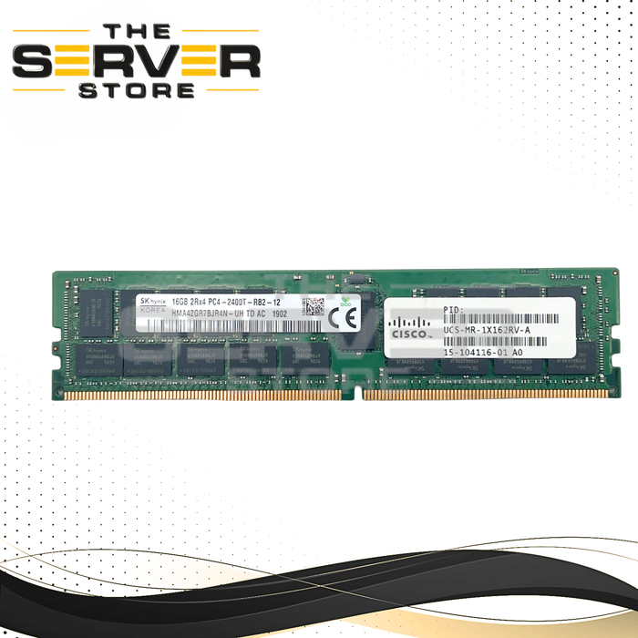 Cisco 16GB 2Rx4 DDR4-2400T PC4-19200 ECC Registered Memory SK Hynix HMA42GR7BJR4N-UH UCS-MR-1X162RV-A 15-104116-01