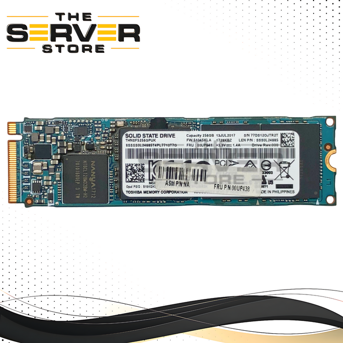 Lenovo Toshiba XG4 256GB NVMe M.2 2280 PCIe Solid State Drive (SSD). P/N: 00UP438.