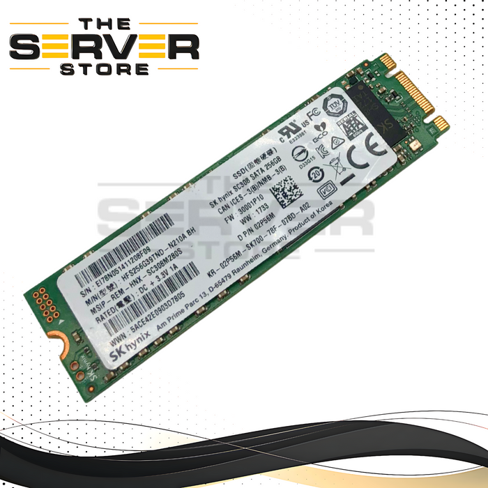 Dell SK Hynix SC308 256GB M.2 2280 SATA Solid State Drive (SSD). P/N: 02P56M, 2P56M.