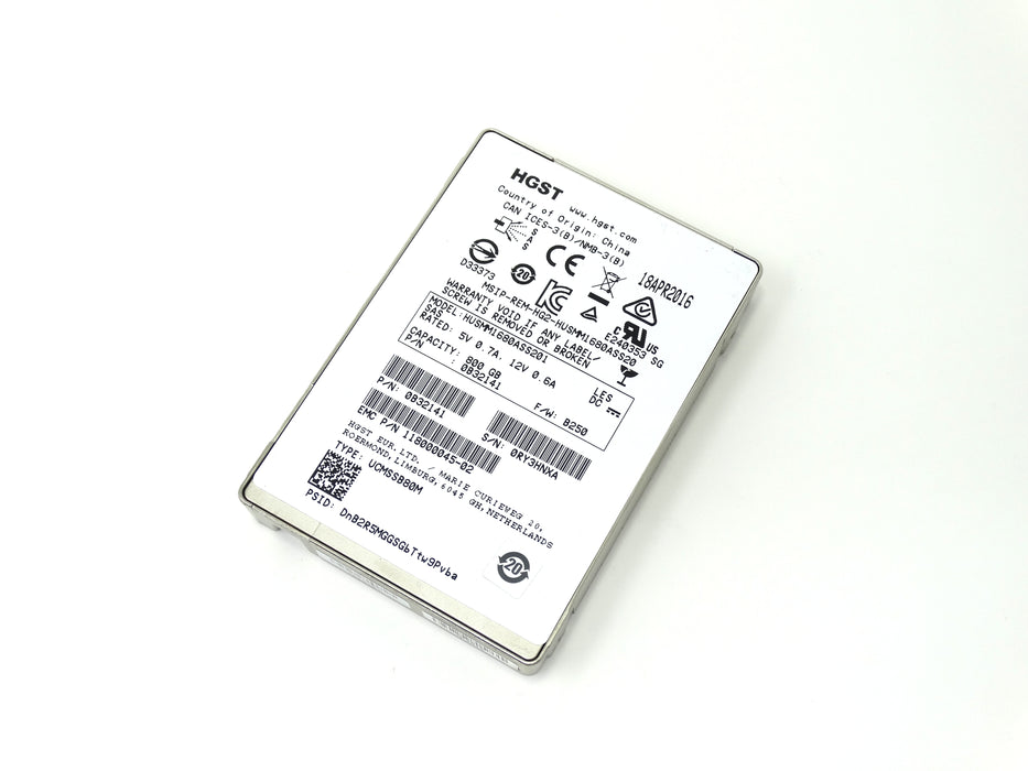 EMC/ HGST 800GB 12Gbps 12G MLC SAS 2.5'' SFF SSD (118000045-02)