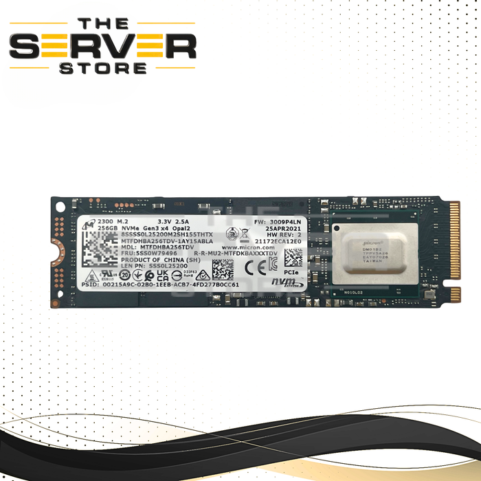 Lenovo 256GB NVMe 2280 M.2 PCIe Gen 3.0 x4 SSD Micron 2300 Series MTFDHBA256TDV SSS0L25200 5SS0W79496