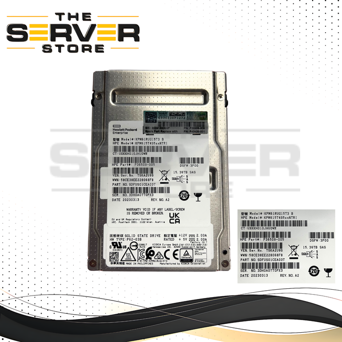 Kioxia 15.36TB SAS 12G RI SFF 2.5" SSD HPE PM6-R Series KPM51RUG15T3
