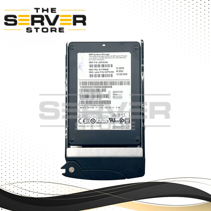 Samsung 15.36TB SAS 12G RI SFF 2.5" 15mm SED SSD PM1643 Series MZ-ILT15T0 MZILT15THMLA-000M3 for Supermicro Server (Supermicro Tray Included)