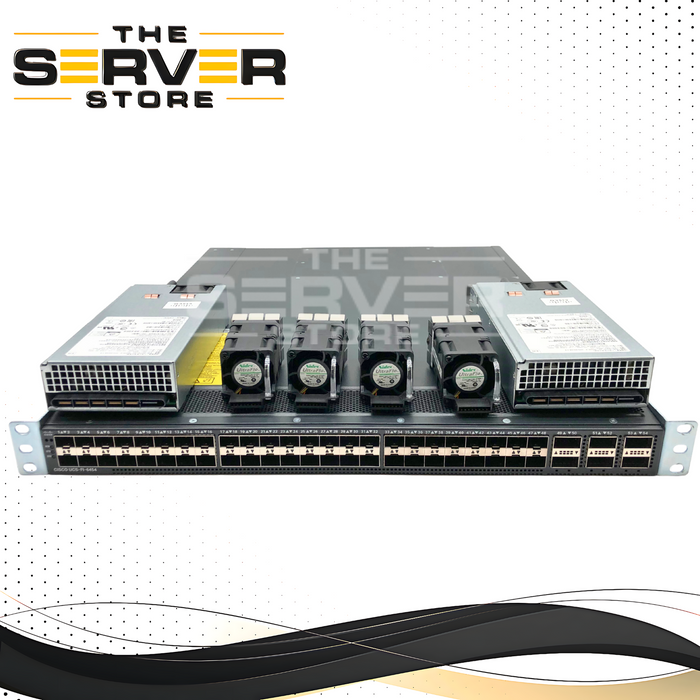 Cisco UCS 6454 54-Port Fabric Interconnect with Back-to-Front Airflow and Dual Power Supply Units (PSUs). P/N: UCS-FI-6454.