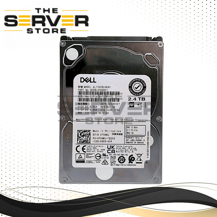 Dell 2.4TB 10K RPM SAS 12Gbps Hot Swap 128MB Cache (512e) 2.5'' HDD Hard Drive (F9NWJ)