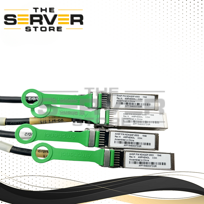 Amphenol AHSP 3M 100GB QSFP+ to 4xSFP+ 100GbE to 4x25GbE DAC Splitter NDAQGF-0003