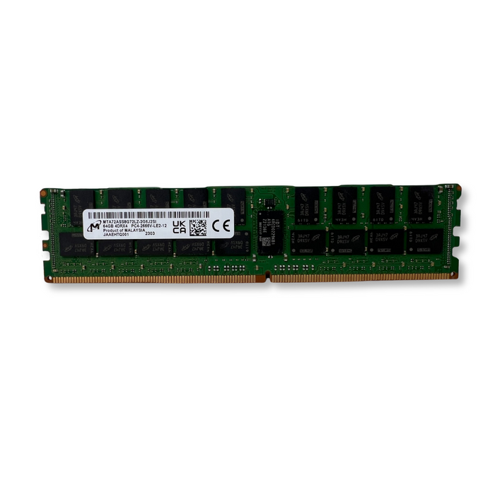 Micron 64GB 4DRX4 PC4-2666V-L DDR4 2666Mhz ECC REG LRDIMM Server Memory (MTA72ASS8G72LZ-2G6J2)