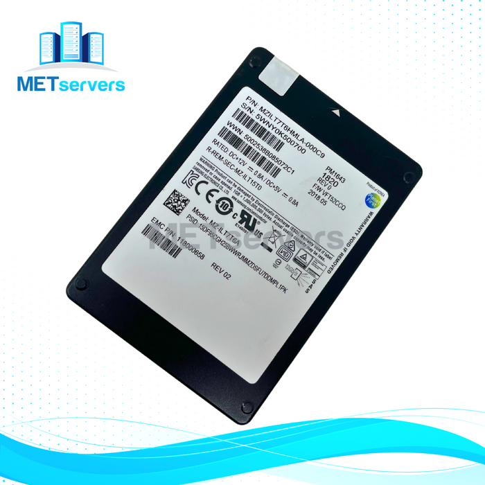 EMC/DELL PM1643 7.68TB 12Gb/s SAS 2.5" SSD Solid State Drive (MZILT7T6HMLA-000C9)