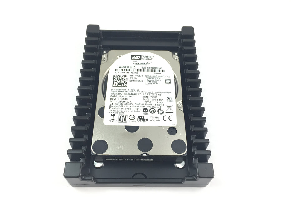 DELL WD VELOCIRAPTOR 500GB 10K SATA 3.5'' HARD DRIVE W/ TRAY (0K25J9)