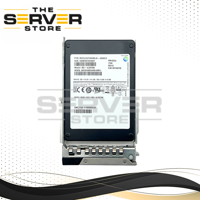 EMC 3.84TB SAS 12G RI SFF 2.5" 15mm SSD Samsung PM1633a Series MZ-ILS3T8N 118000519 for PowerEdge Server(Dell PowerEdge G15th Tray Included)