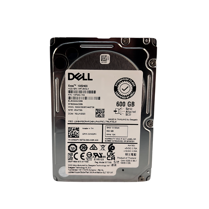 Dell 600GB SAS 10K 12GBPS 2.5" HDD Hard Drive (VWDPV)