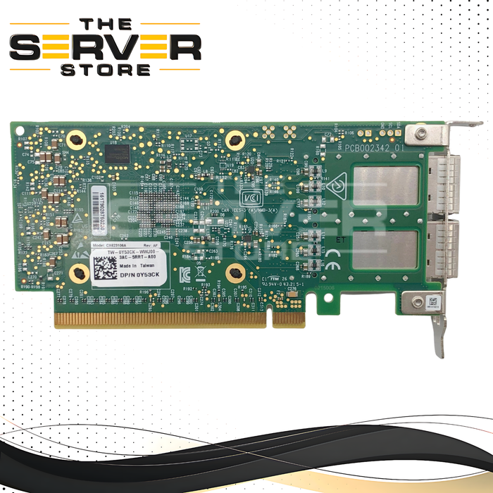 Dell Mellanox ConnectX-6 Dual Port 100Gb QSFP56 PCI-e Network Adapter with Low Profile Bracket. P/N: Y53CK, 0Y53CK.