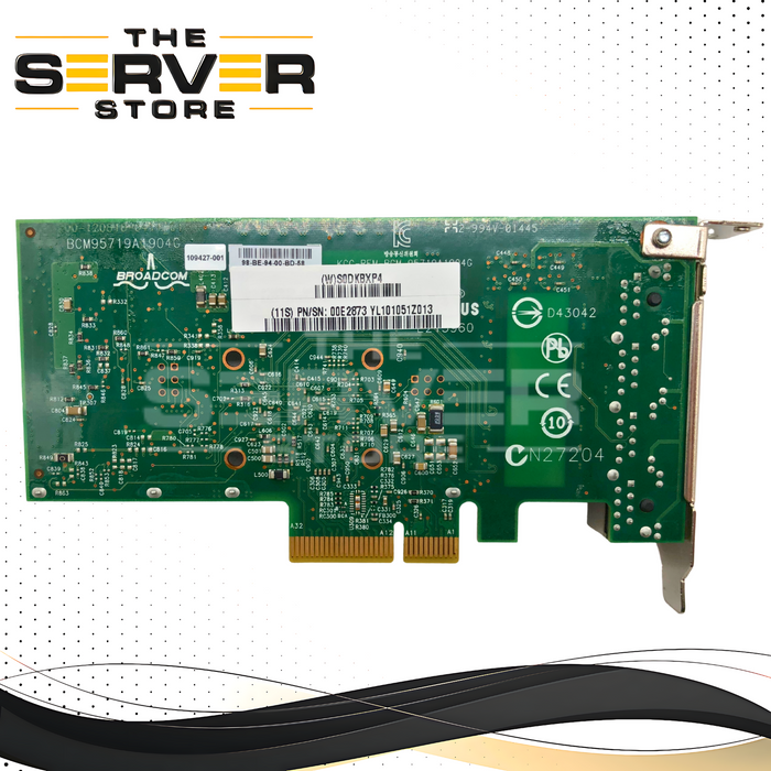 IBM Broadcom 5719 Quad-Port 1GbE RJ-45 PCIe 2.1 x4 Network Adapter with Low Profile Bracket. P/N: 00E2873, 109427-001, BCM95719A1904G