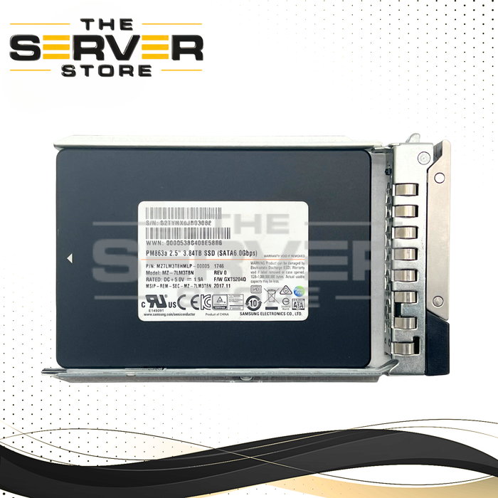 Samsung 3.84TB SATA 6G RI SFF 2.5" SSD PM863a MZ-7LM3T8N MZ7LM3T8HMLP for Dell PowerEdge Gen 16th 15th 14th