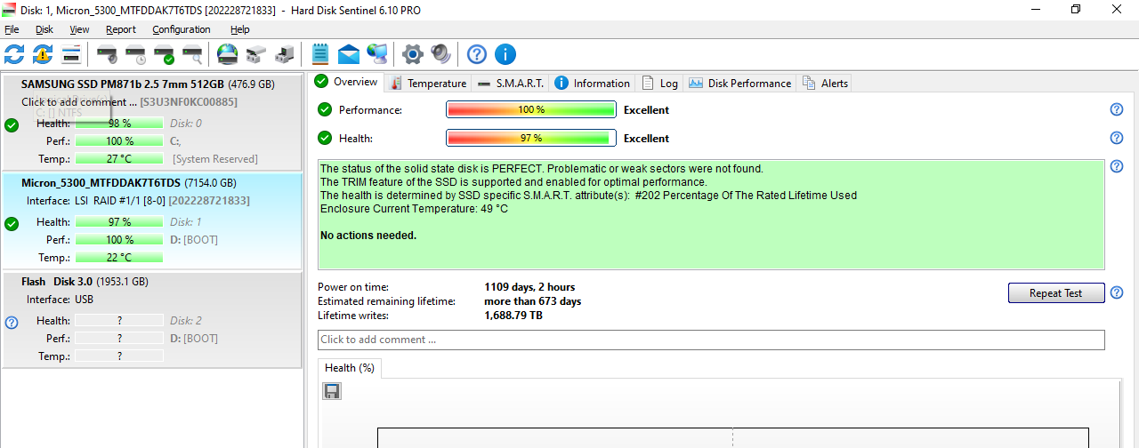 Micron 5300 PRO 7.68TB SATA 6Gb/s 2.5" SSD Solid State Drive (MTFDDAK7T6TDS-1AW16)