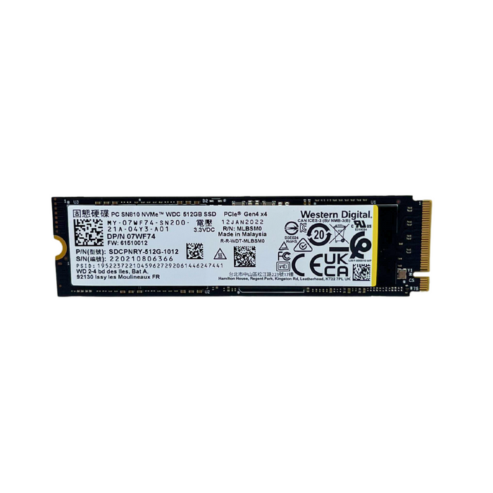 Dell PC SN810 512GB M.2 NVMe Gen4x4 2280 SSD Solid State Drive-SDCPNRY-512G-1012