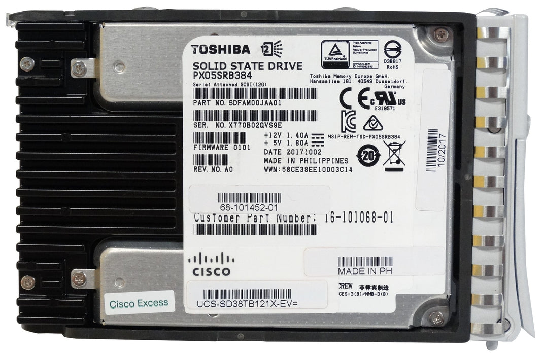 Cisco Enterprise Value 3.8TB MLC SAS 12Gbps 2.5'' SSD Solid State Drive (68-101452-01)