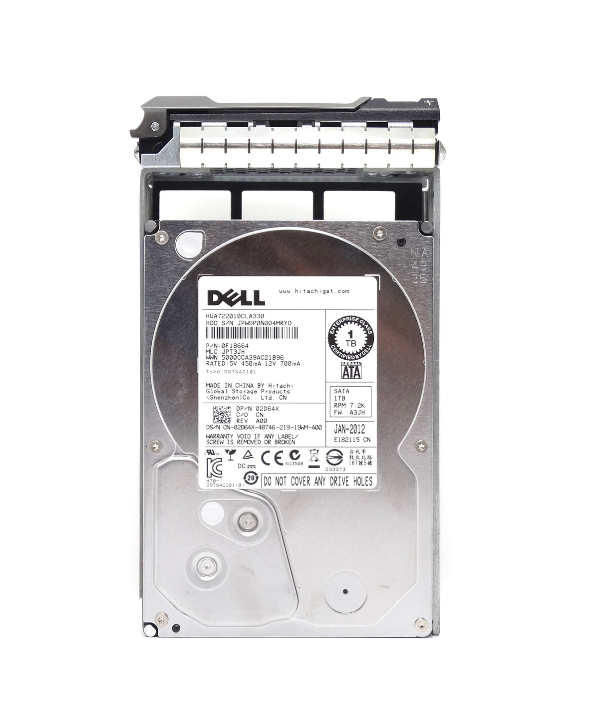 DELL 1TB 7.2K 3.5'' 3GB/S SATA HARD DRIVE (0F18664) — The Server Store ...