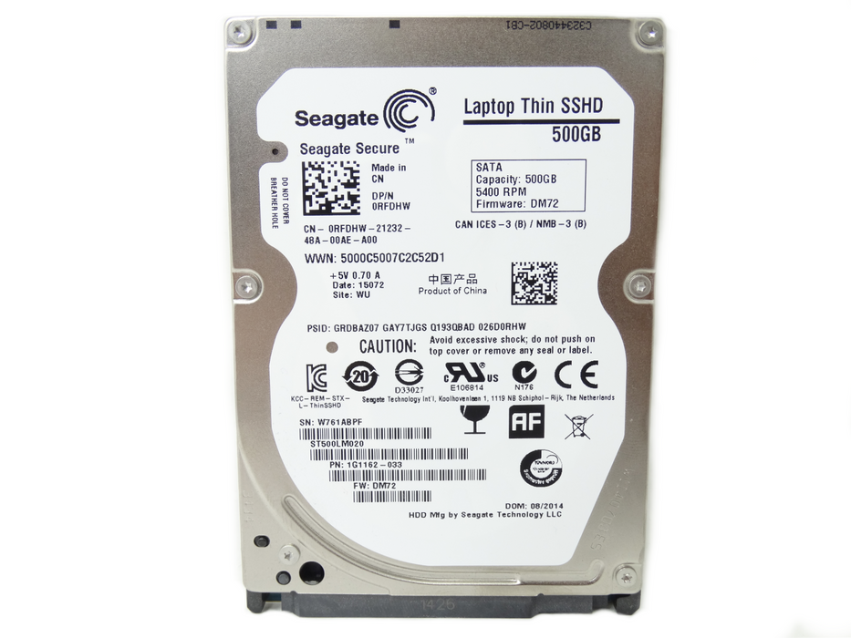 RFDHW Dell 500GB 5.4K RPM 6GB/s 64MB 2.5'' SSHD Solid State Hybrid Drive (RFDHW)