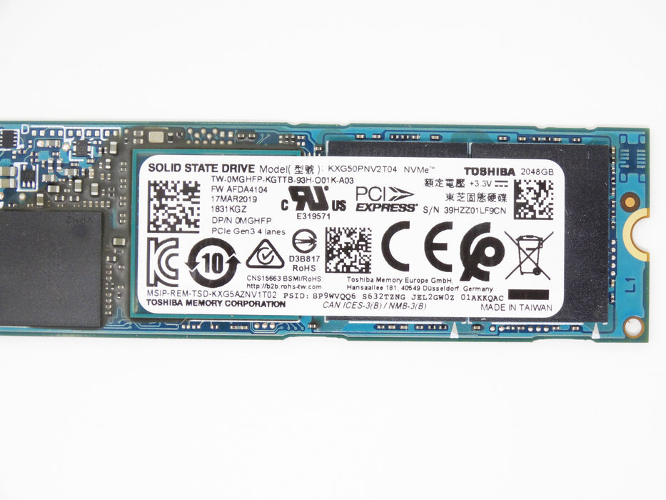 DELL 2TB NVMe PCIe GEN 3 M.2 2280 SSD Solid State Drive-0MGHFP