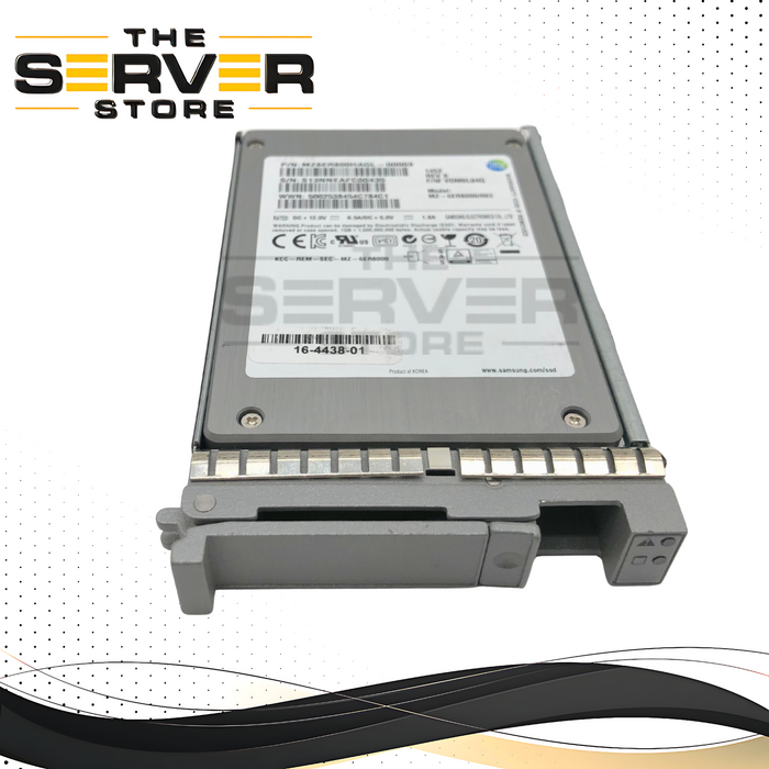 Cisco Samsung SM1625 800GB SAS 6Gb/s 2.5-inch SFF Enterprise Solid State Drive (SSD) in Caddy. P/N: 16-4438-01.