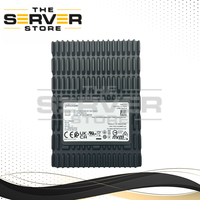 Lenovo 800GB NVME U.3 PCIe Gen 4.0 x4 MU SFF 2.5" SED SSD Micron 7500 Max Series MTFDKCC800TGQ 4XB7A95054 03NA476 (Tray Not Included)