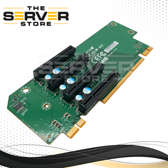 Supermicro 2U Left Hand Side (LHS) Riser Card with 4x PCIe 3.0 x8 Slots. P/N: RSC-R2UW-4E8.