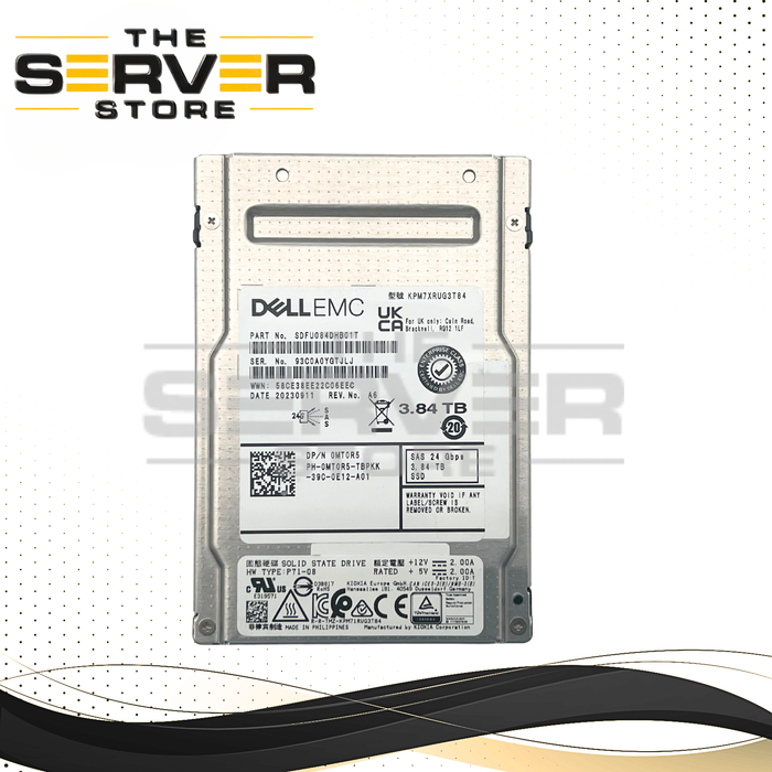 Dell EMC 3.84TB SAS 24G RI SFF 2.5" SSD Kioxia PM7-R KPM7XRUG3T84 0MT0R5 MT0R5