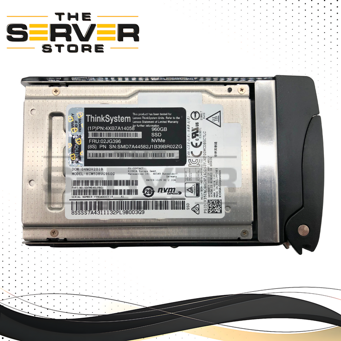 Lenovo Kioxia CM5-R 960GB U.2 NVMe PCIe Gen3 SSD W/ Tray KCM5DRUG960G 02JG396