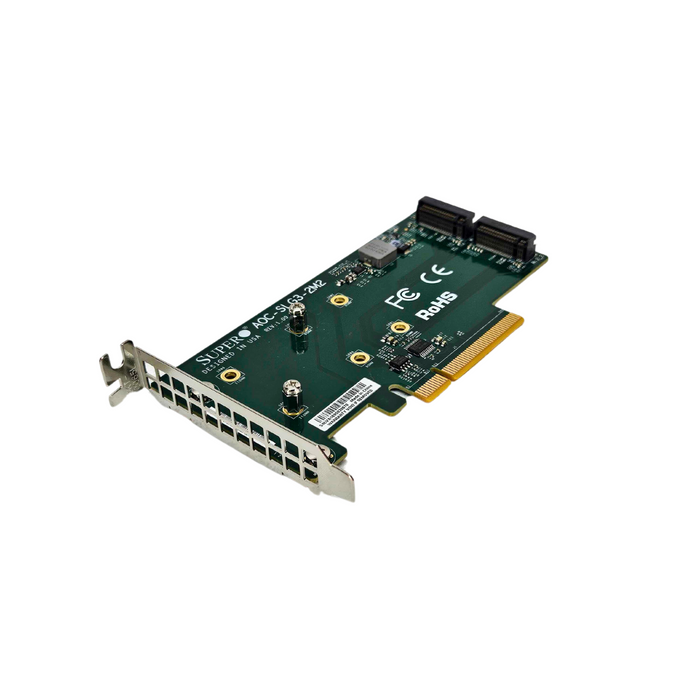 Supermicro PCI-E Add-On Card for up to two M.2 NVMe SSDs (AOC-SLG3-2M2)